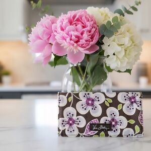 Vera Bradley " Plums Petals" Checkbook Cover